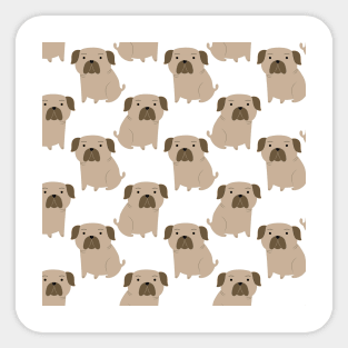 Brown Pug Sticker